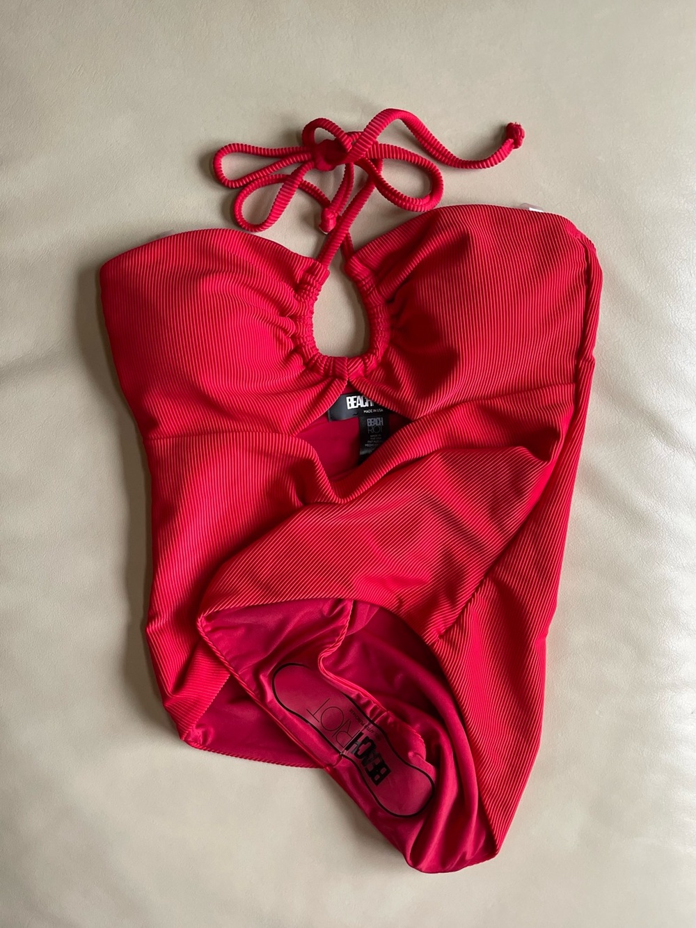 Beach Riot Phoenix Halter One-Piece Swimsuit; Color: Red; Size: Medium - Picture 16 of 16